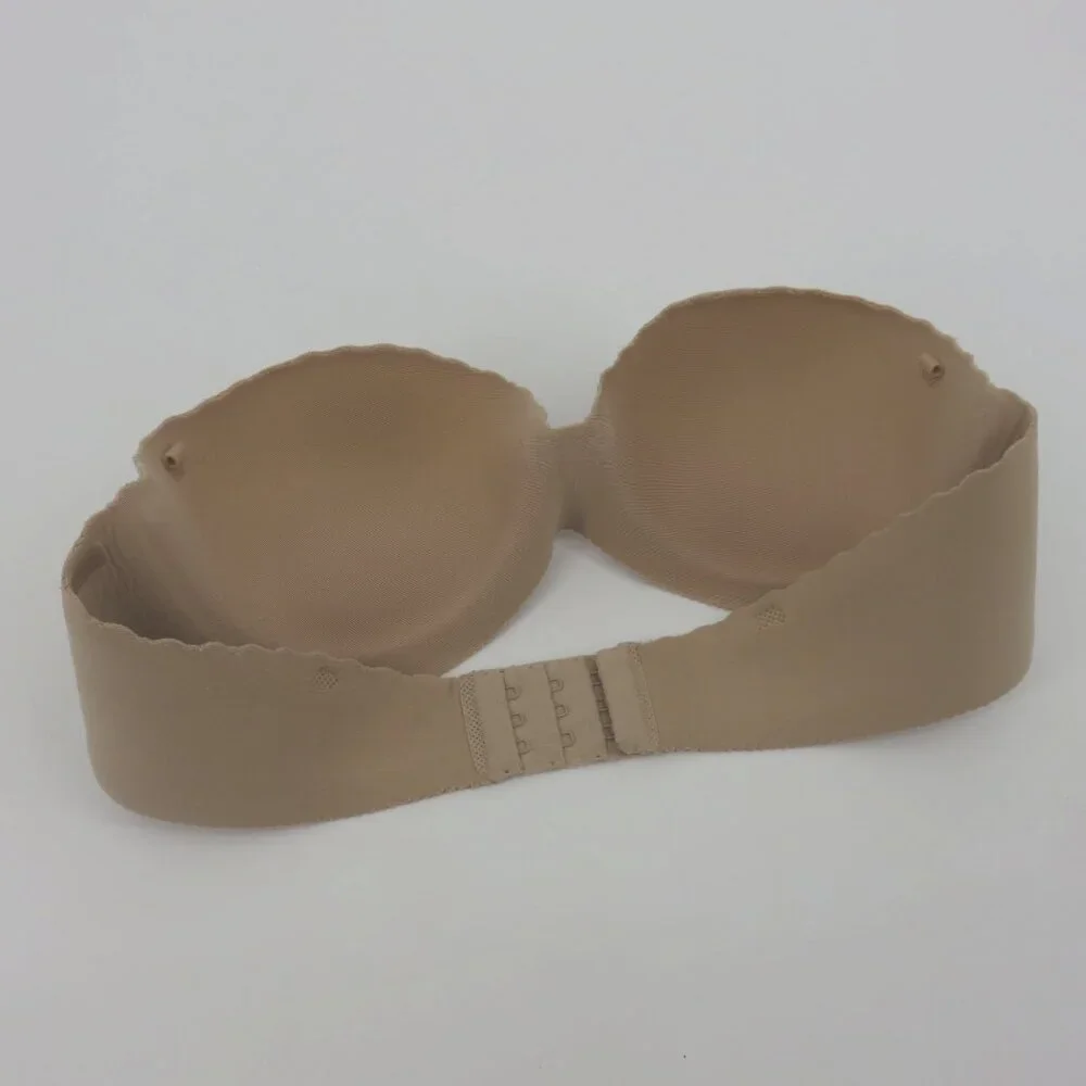 Victorias Secret 32B Bra Angels Secret Embrace Beige Underwire Padded Strapless - Picture 7 of 15